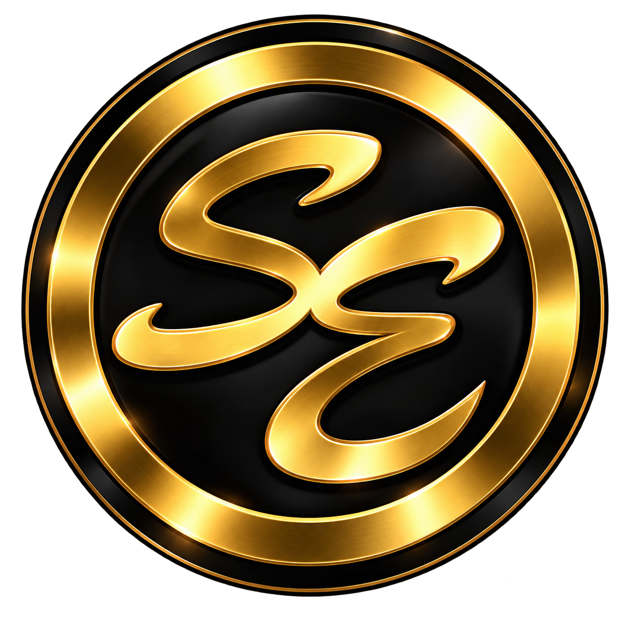 Studio Elegância — emblema SE dourado